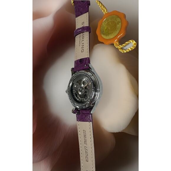 NWT Stuhrling Vogue Audrey Freedom Set 196SW.1115Q78 36 mm Auto Skeleton Watch - Picture 15 of 16